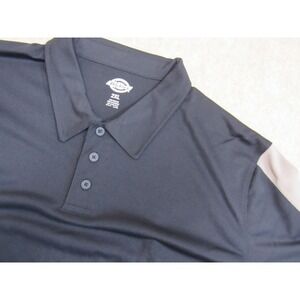 Dickies Mens Performance Polo Shirt 2XL Navy Blue Gray Colorblock LS424DNSM NEW